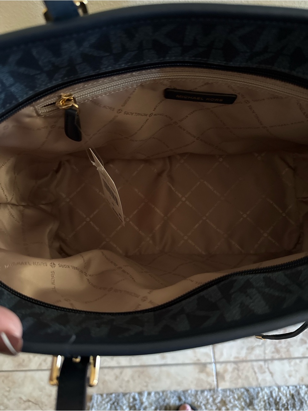Michael Kors Blue MK Logo Tote